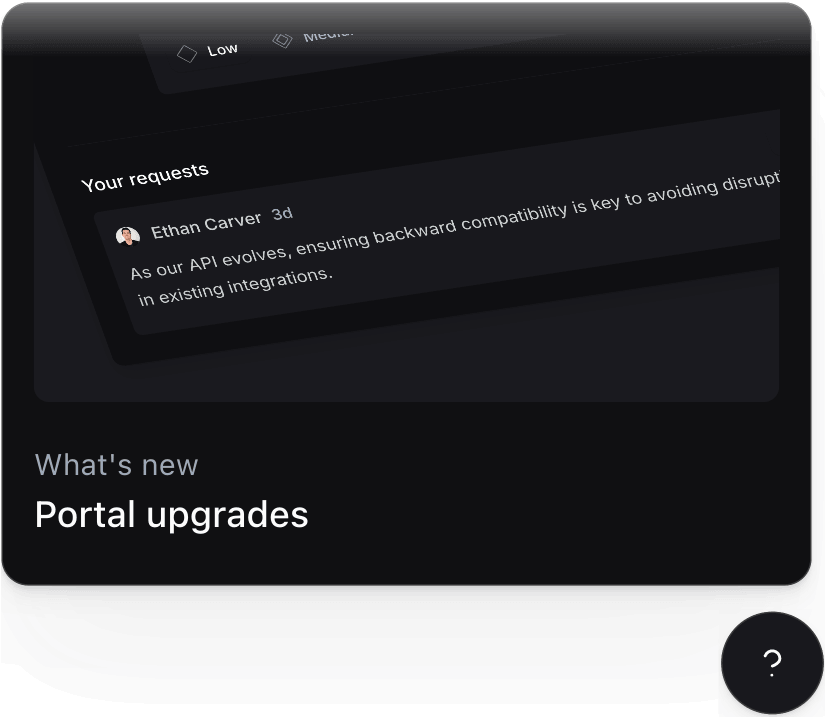 Changelog notifications widget showing Portal upgrades